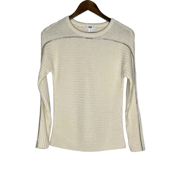 Paige Cream/Custard Helena Sweater Chain Detail Lambswool‎ Blend Size XS - Picture 1 of 11
